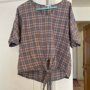 Plaid blouse top